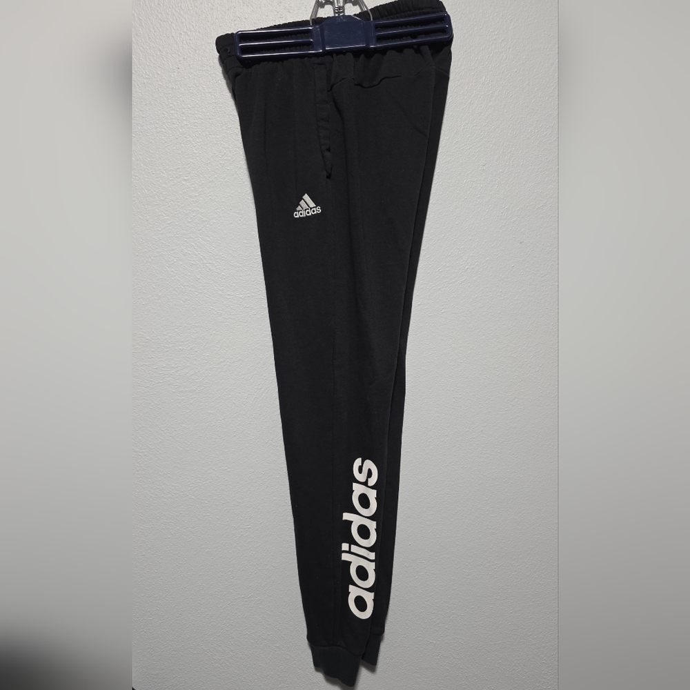 Adidas Kids Black Sweatpants with White Logo